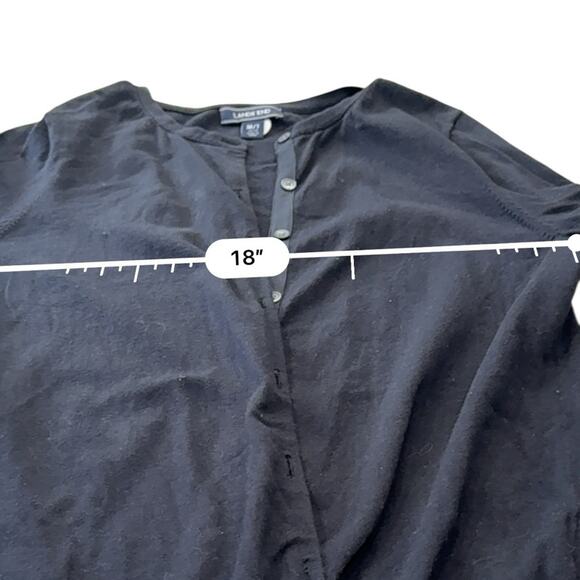 Lands' End Women's Black Cardigan Sweater 
Size Medium TALL - Picture 10 of 12